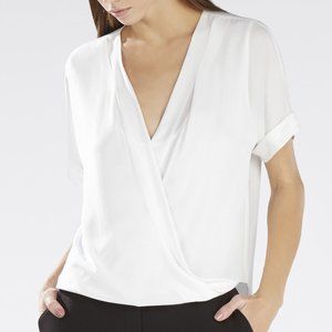 BCBGMaxAzria Natty Wrap Top | White